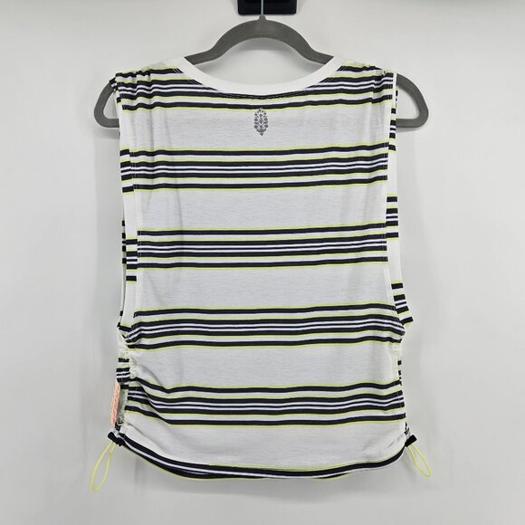 NWT Free People Movement Sport Mode Print Muscle Top - L White/Black - Picture 5 of 9